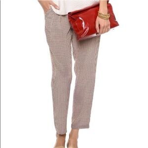 Equipment Femme Hadley 100% Silk Houndstooth Ankle Pants Sz S